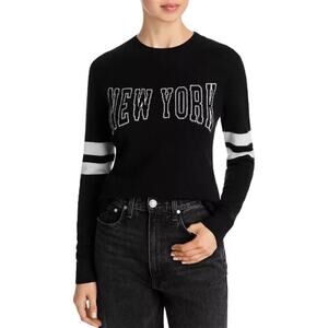 Aqua Black and White Crew Neck Sweater